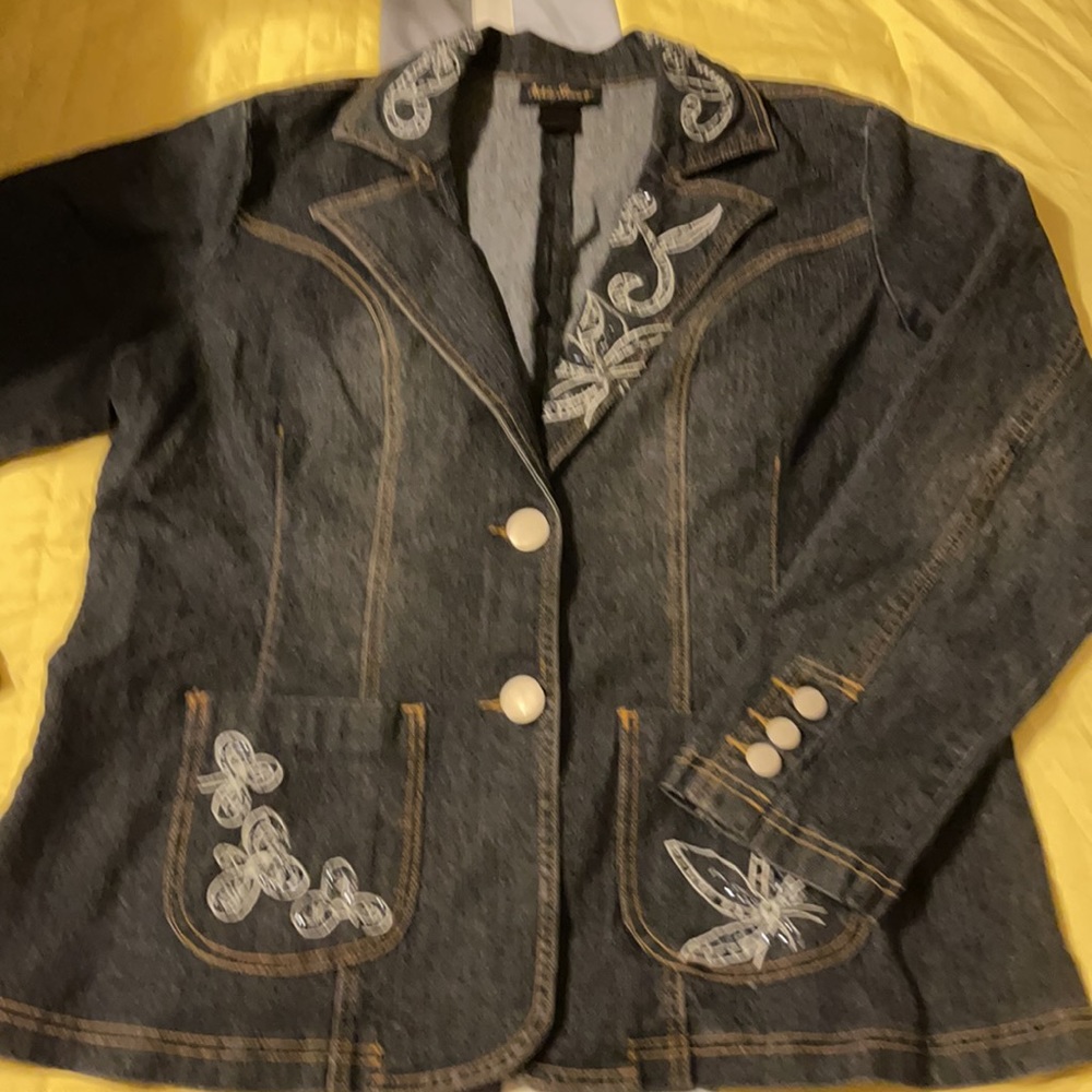 Ashley Stewart jeans set, jacket and pants size 16